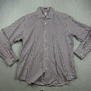 Bugatchi Uomo Shirt Mens XL Plaid Classic Fit Button Up Dress Casual Long Sleeve